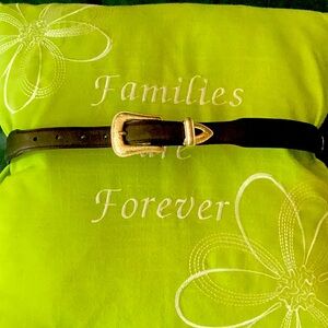 💗 HEART Ranger Belt Black SILVER BUCKLE EUC SZ 32 Stamped